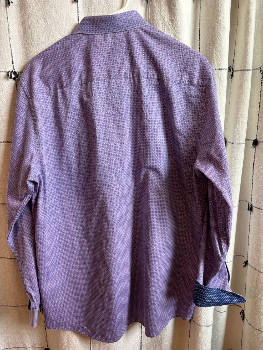 Johnston & Murphy Lavender Micro-Pattern Dress Shirt with Contrast Trim - Picture 5 of 5
